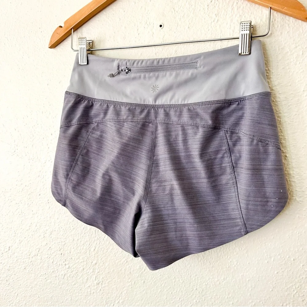 Athleta Womens Lavender Run With It Textured 3.5" Running Shorts - Picture 5 of 7